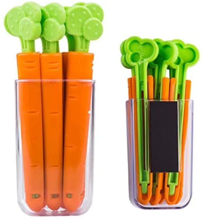 4Pc Set Food Sealing Clip Carrot Shape , For Food Fresh Keeping , ValueKartPk