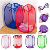 Foldable Laundry Bag Home Cloth Storage Mesh Washing Basket - Random Color ValueKartPk