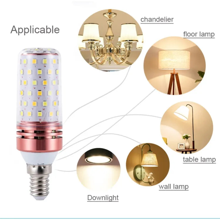 E14 LED Corn Light Lamp Bulb | 3 in 1 light modes Chandelier, Candle LED Light For Home &amp; Decoration - 12W/16W ValueKartPk