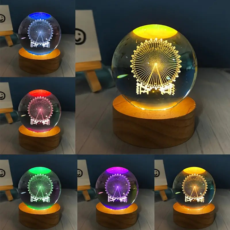 RGB Glowing Crystal Ball Night Light | Warm &amp; Romantic atmosphere for your home and room ValueKartPk