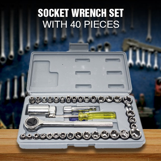 40pcs Aiwa Socket Wrench  Tool Kit &amp; Screwdriver And Socket Set ValueKartPk