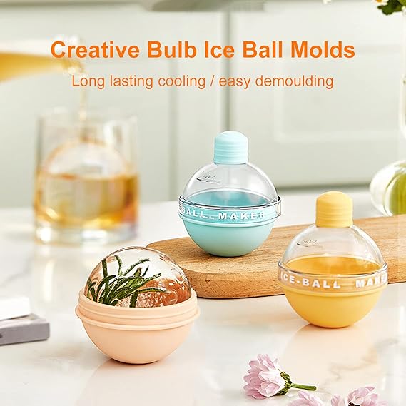 Bulb Ice Cube Hockey Mold Silicone Ice Maker Ball tray  (Random color) ValueKartPk