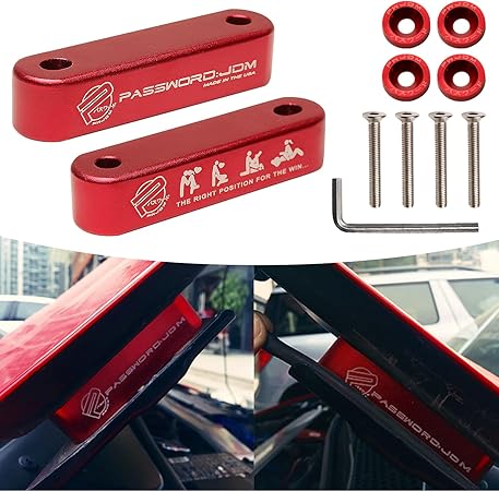 Car Hood Spacer Riser Kit | Vehicle Hood Bonnet Vent Space Modification Kit, Aluminium Alloy Billet ValueKartPk