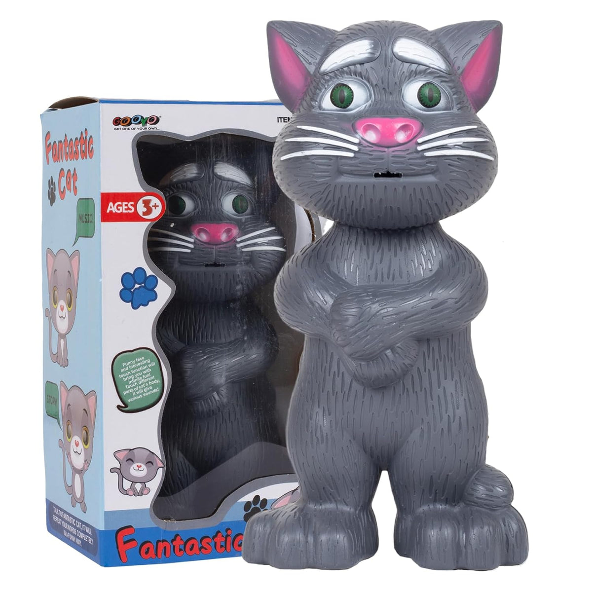 Electronic Pet Talking Toy Cat for Kids | Best Musical Toy with More Features | Best Gift for Kids | Black Color, 3xAA Battery (Not Included) ValueKartPk