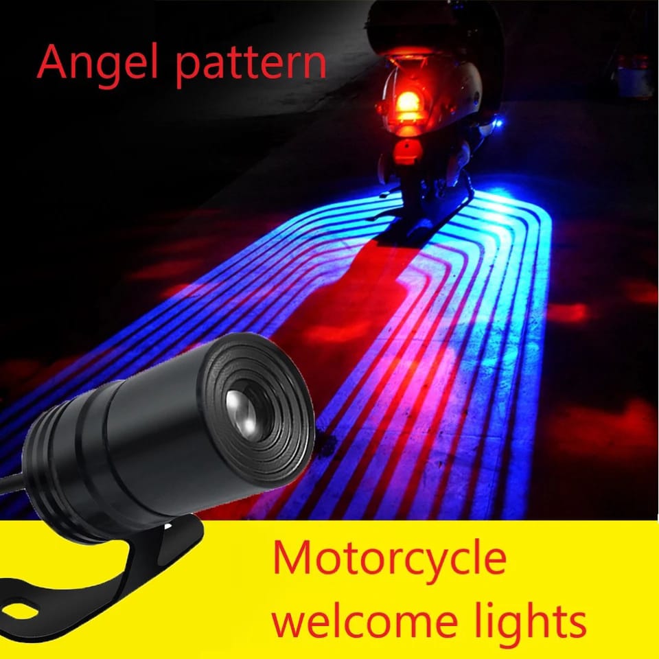 2PCS Motorcycle &amp; Car Welcome Light Door Courtesy Lights With Projector   Led Carpet Underglow For Car Motorcycle Light and car ValueKartPk