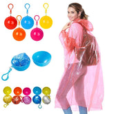 Unisex Raincoat Disposable Portable Rain Jacket Poncho Rainwear Keyring Ball Raincoats Plastic Raincoat - Each ValueKartPk