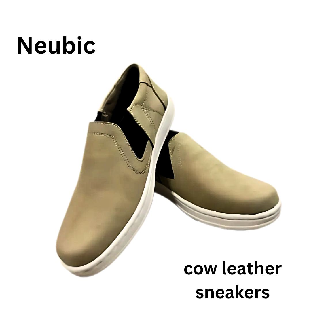 Neubic cow leather sneakers for Men (Beige) ValueKartPk