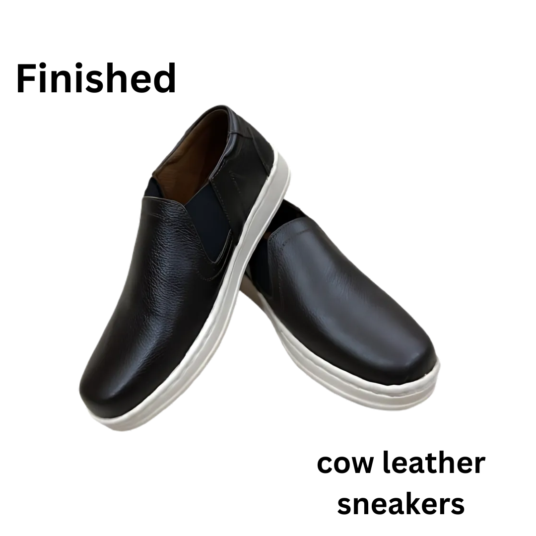 Finished cow leather sneakers for men (Dark Chocolate Brown) ValueKartPk