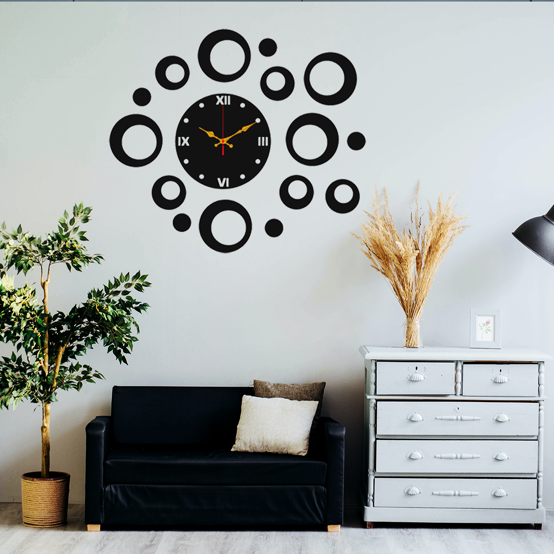 3D Wooden Bubble Wall Clock ValueKartPk