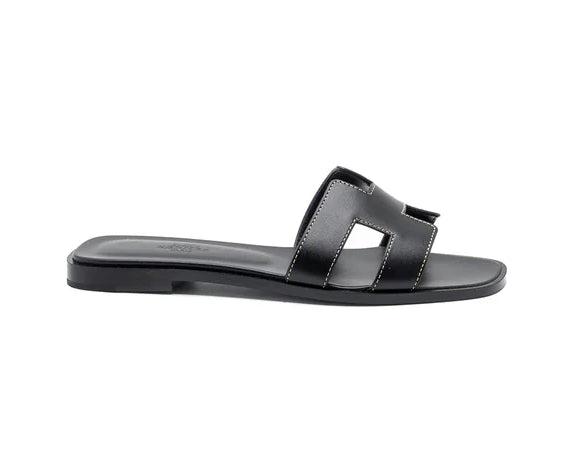 H-style flat Sandal for girls Womens - Black ValueKartPk