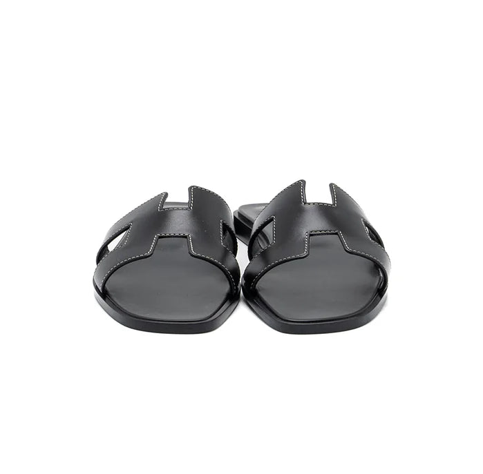 H-style flat Sandal for girls Womens - Black ValueKartPk