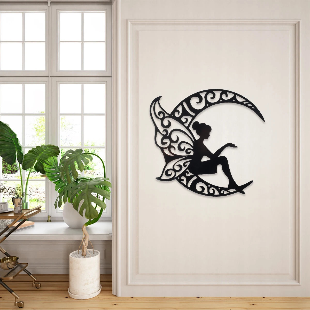 Home Decor Fairy on moon Wooden wall art ValueKartPk