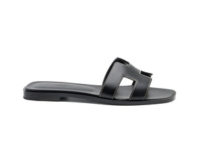 H-style flat Sandal for girls Womens - Black ValueKartPk