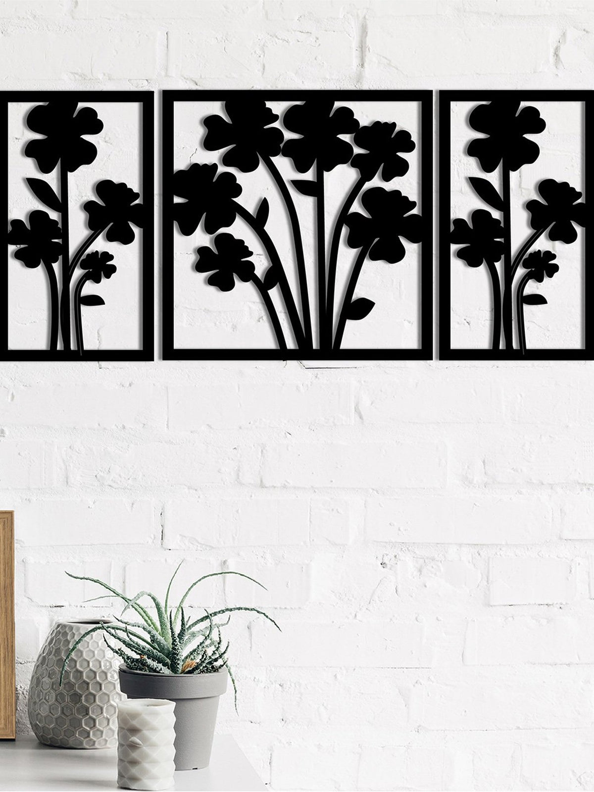 Home Decor Flower Frames Wooden Wall Art ValueKartPk