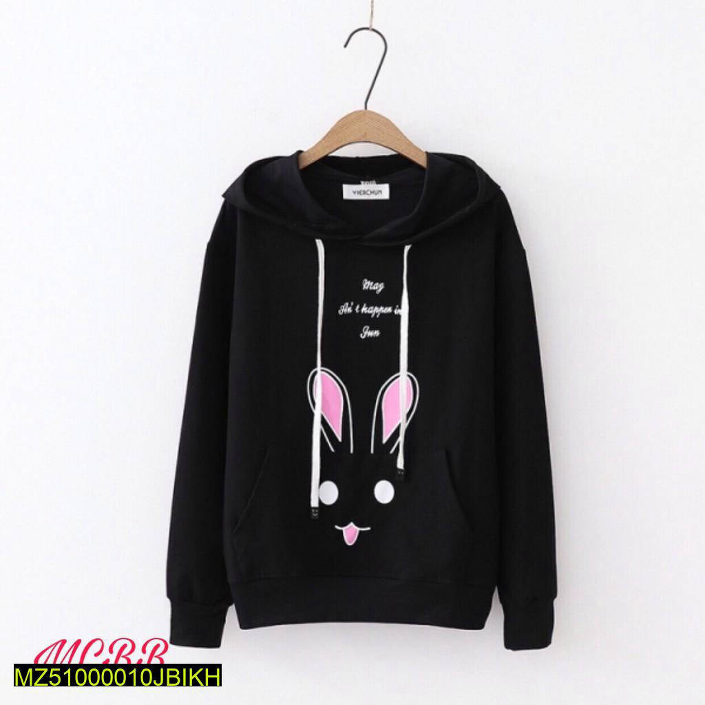 JBi Winter Rabbit Hoddie Unisex (Black) ValueKartPk