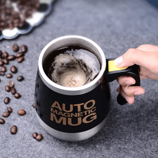 Auto Magnetic Mug 400ml Coffee Milk Mix Cups 304 Stainless Steel ( Battery Operated ) (random Color) ValueKartPk