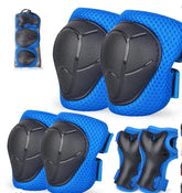 Kids/Youth Knee Pads and Elbow Pads Set with Wrist Guard 3 in 1 Kids Protective Gear Set for Kids 3-14 Years for Skateboard Roller Skating Skiing Rollerblading Cycling Biking Running Scooter ValueKartPk