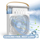 Portable Air Conditioner Fan: USB Electric Fan with LED Night Light, Fine Mist Water, and Humidifier Function | Led Night Light Water Mist (Random Color) ValueKartPk