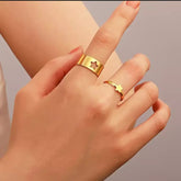 2pc Golden Trendy Star Couple Ring ValueKartPk