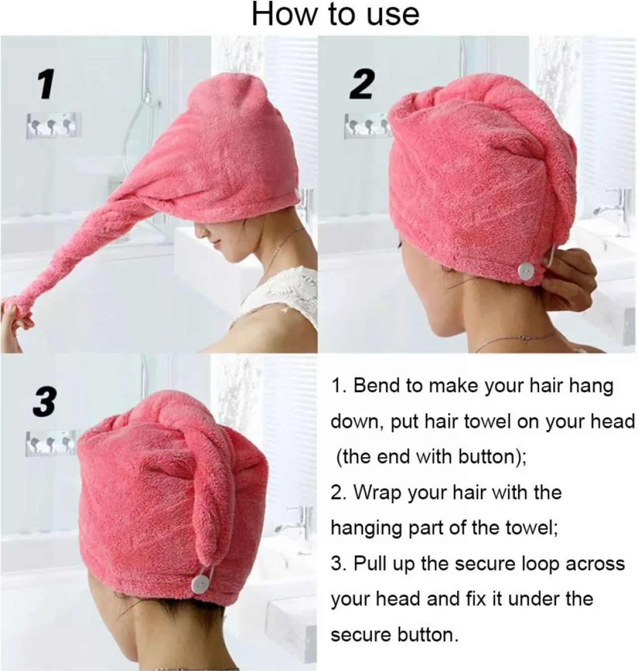 Best Hair Dryer Cap Towel - Hair Wrap Towel for ladies( random color ) ValueKartPk