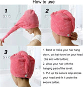 Best Hair Dryer Cap Towel - Hair Wrap Towel for ladies (random colors) ValueKartPk