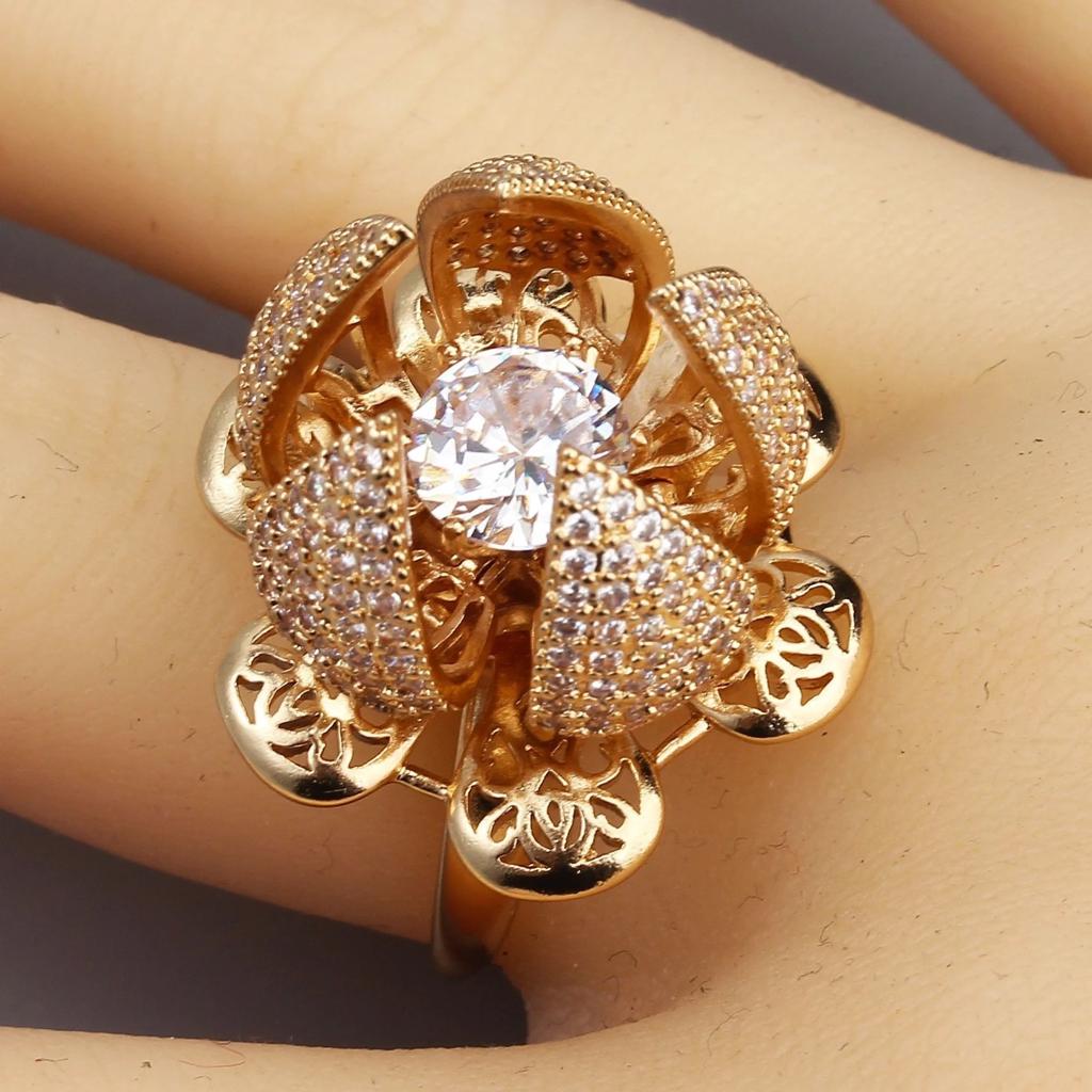 Flower 360 Rotation Bloom Ring For Women &amp; Girls Adjustable ValueKartPk