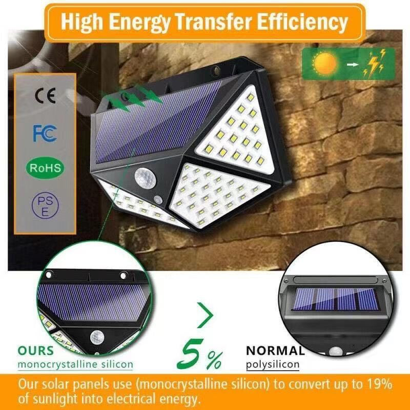 LED Solar Lights Outdoor Lighting Wireless Motion Sensor Lights IP65 Waterproof 270°Wide Angle Security Wall Lights with 3 Modes for Yard Stairs Garage Fence Porch ValueKartPk