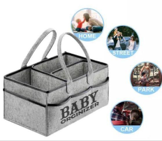 Foldable Baby Diaper Caddy Organizer - Portable Storage Basket - Essential Bag for Nursery, Changing Table and Car - Waterproof Liner Is Great for Storing Diapers, Bottles ValueKartPk