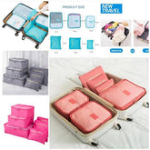 6pcs set travel storage bag portable luggage | (Random color). ValueKartPk