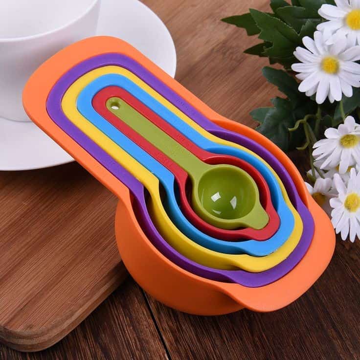 Measuring Cup And Spoon Set - 6Pcs (random colors) ValueKartPk