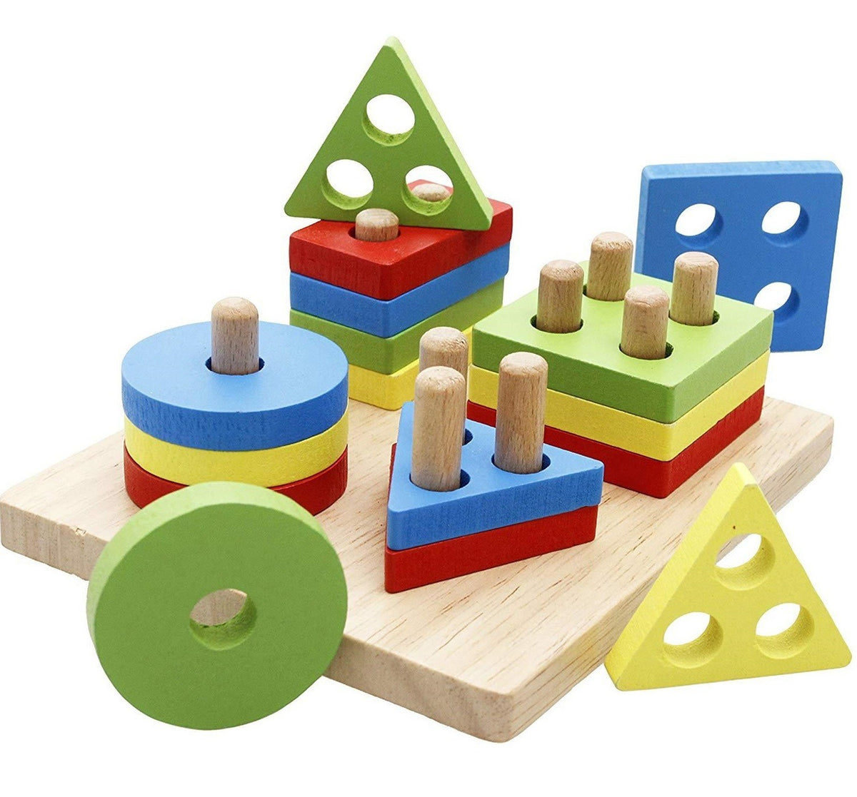 Lewo Wooden Puzzle Toddler Toys Shapes ValueKartPk