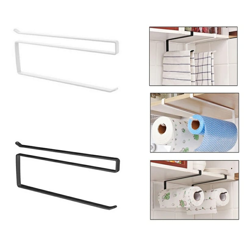 Kitchen Paper Towel Hanger Holder Under Cabinet Roll Rack Space Save Organizer ( random color ) ValueKartPk