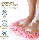 Shower Foot &amp; Back Scrubber Mat, Wall Stick Suction Silicone Bathroom Scrubber (Random color) ValueKartPk