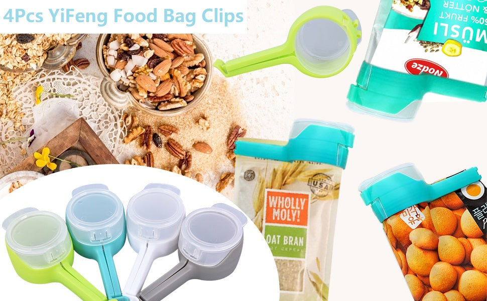 1 Bag Clips For Food,Bag Clips With Cap ,,Kitchen Food Storage and Organization Moisture Sealing Clamp( random color) ValueKartPk