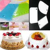 New Amazing 3Pcs/Set Plastic Cake Cream Spatula Dough Knife Cutter Heal Plastic Scraper Baking Pastry Decorating Tools( Random Colour ) ValueKartPk