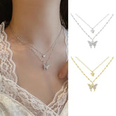 multi layer diamond butterfly chain for girls - trendy beautiful look ValueKartPk