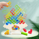 Russian Building Blocks 18 pcs Tetra Tower Game Stacking Toys Balance Tower Puzzle Board Game Kids DIY ValueKartPk