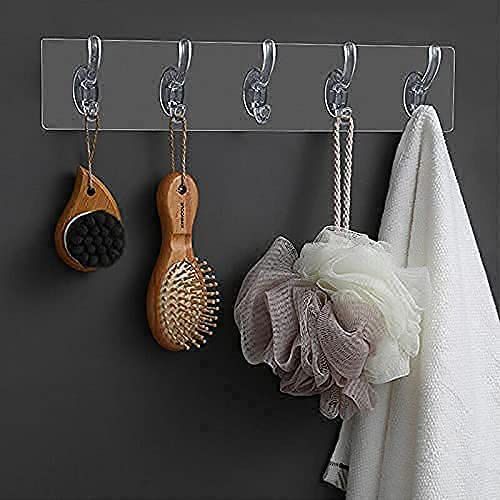 Transparent Hook Strong Self Adhesive Door Wall Hangers Towel Handbag Key Hook Plug Hook Kitchen Bathroom Accessories ValueKartPk