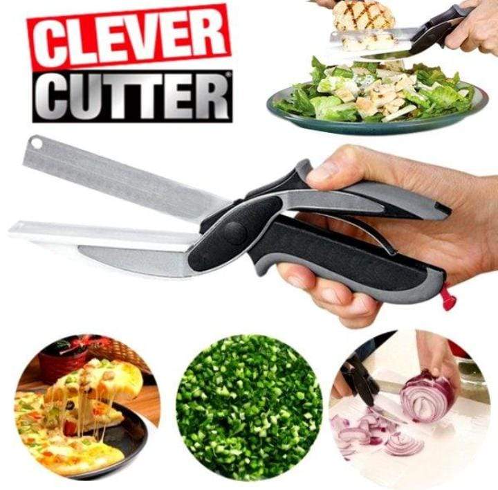 2 in 1 Salad Chopper Vegetable Cutter with Built-in Cutting Board Food Cutter Kitchen Scissors Cut Vegetables Cut Fruits ValueKartPk