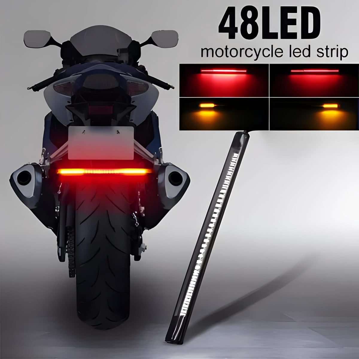 48 led back light strip with led indicators for cafe racer bikes and all bikes ValueKartPk