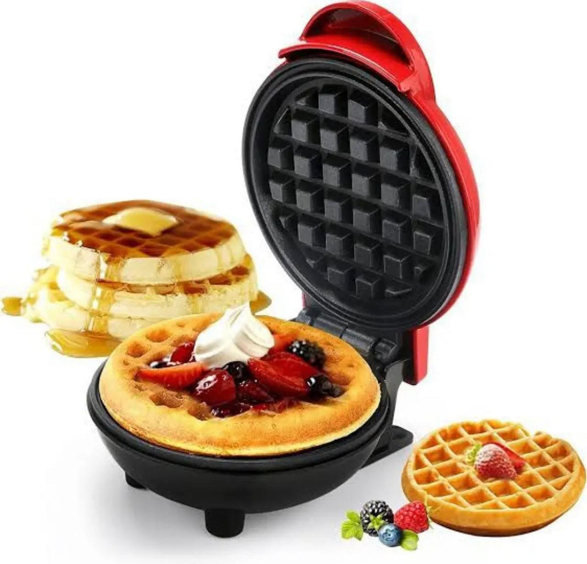 Mini Waffle Maker Breakfast Machine Non Stick Easy Clean  (random color ) ValueKartPk