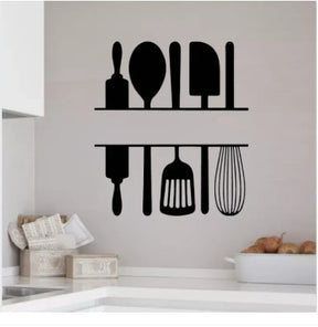 9 Different Piece Kitchenwares Wall Stickers Decorative Sticker | 12x12 inch each sticker ValueKartPk