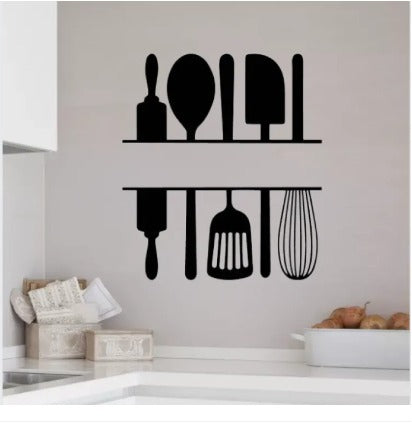 9 Different Piece Kitchenwares Wall Stickers Decorative Sticker | 12x12 inch each sticker ValueKartPk