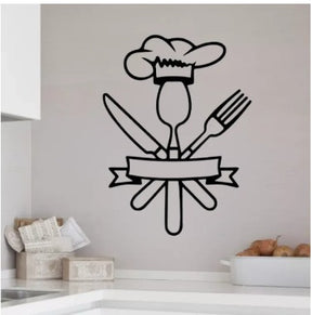 9 Different Piece Kitchenwares Wall Stickers Decorative Sticker | 12x12 inch each sticker ValueKartPk