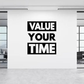 Value Your Time Wall Decal, Office Wall Decal, Office Wall Art, Office Wall Decor, Office Wall Sticker, Vinyl Letter,window Sticker ValueKartPk