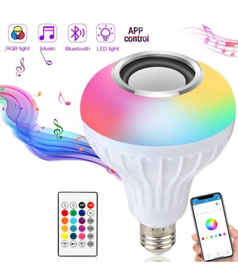 Smart LED Light Bulb with Built-in Bluetooth Speaker and Remote Control ValueKartPk