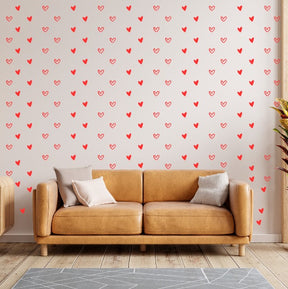 90 Heart Shaped Stickers Line Art For Wall Decoration | Heart Patterns | 1.9inch each ValueKartPk