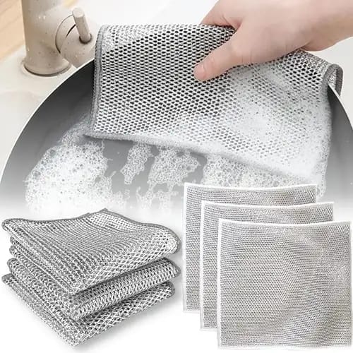 Dish washing Cleaning cloth | Wire Dish washing Rugs for Wet and Dry, Metal Wire Dish Towels for Kitchen, Dishes ValueKartPk