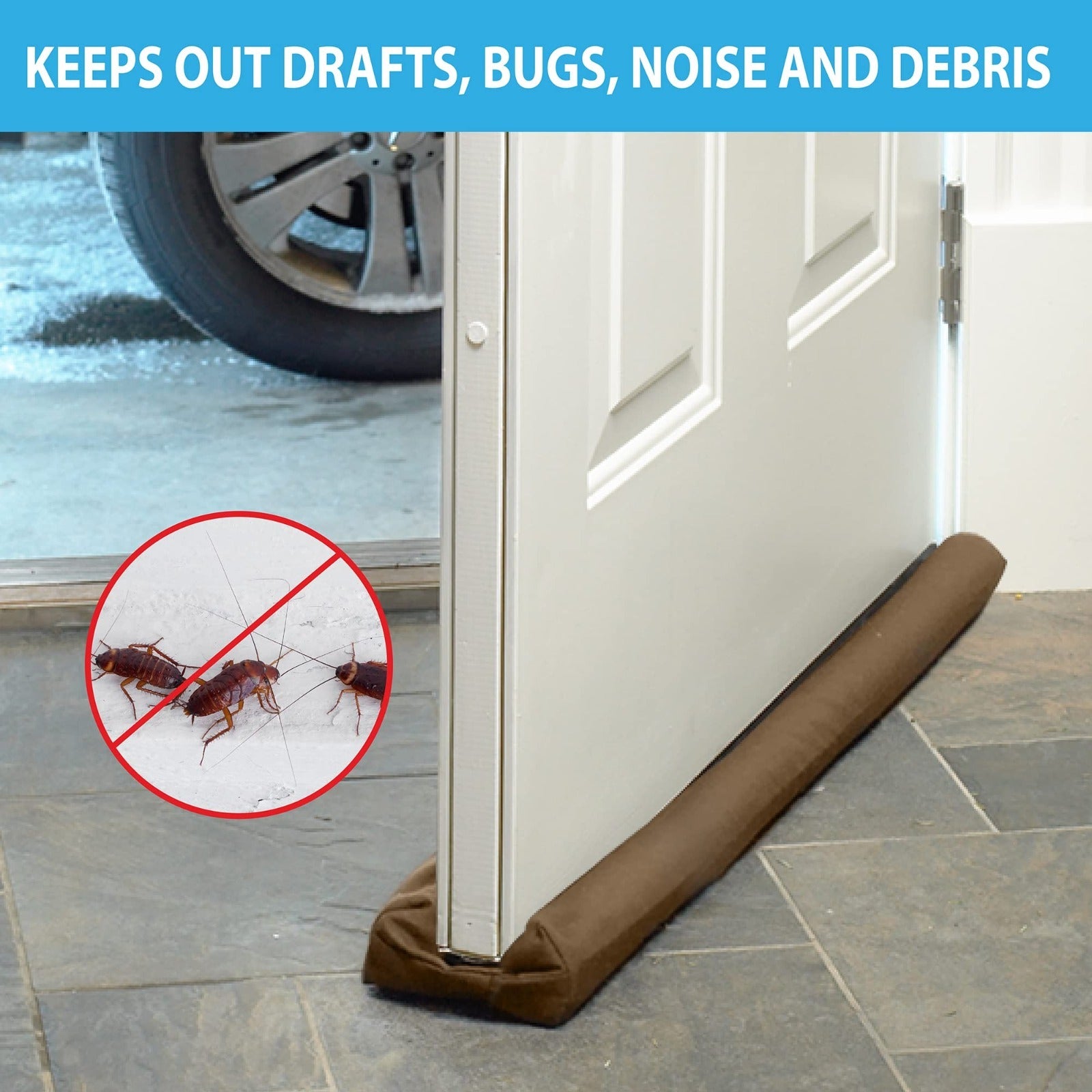 Twin Door Draft Protector – Door Air Lock Foam For Cold Air Window Shutters, Dust Barriers, Insect Repellent ValueKartPk