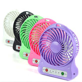 Portable Mini USB Fan Rechargeable Battery | 3-Level Speed Adjustable Electric Cooling Desktop Fan (Random Colors) ValueKartPk